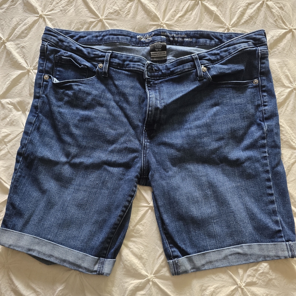 Mossimo Supply Co. Mid-Rise Blue Denim Bermuda Shorts